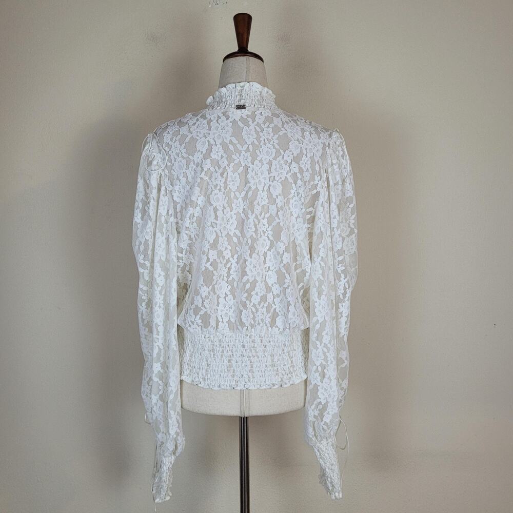 For Love & Lemons White Lace Peasant Blouse - Picture 3 of 13